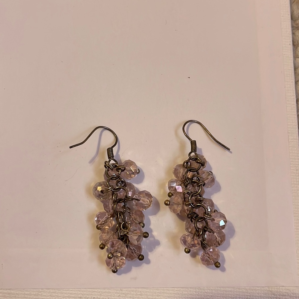 Pink dangling earrings